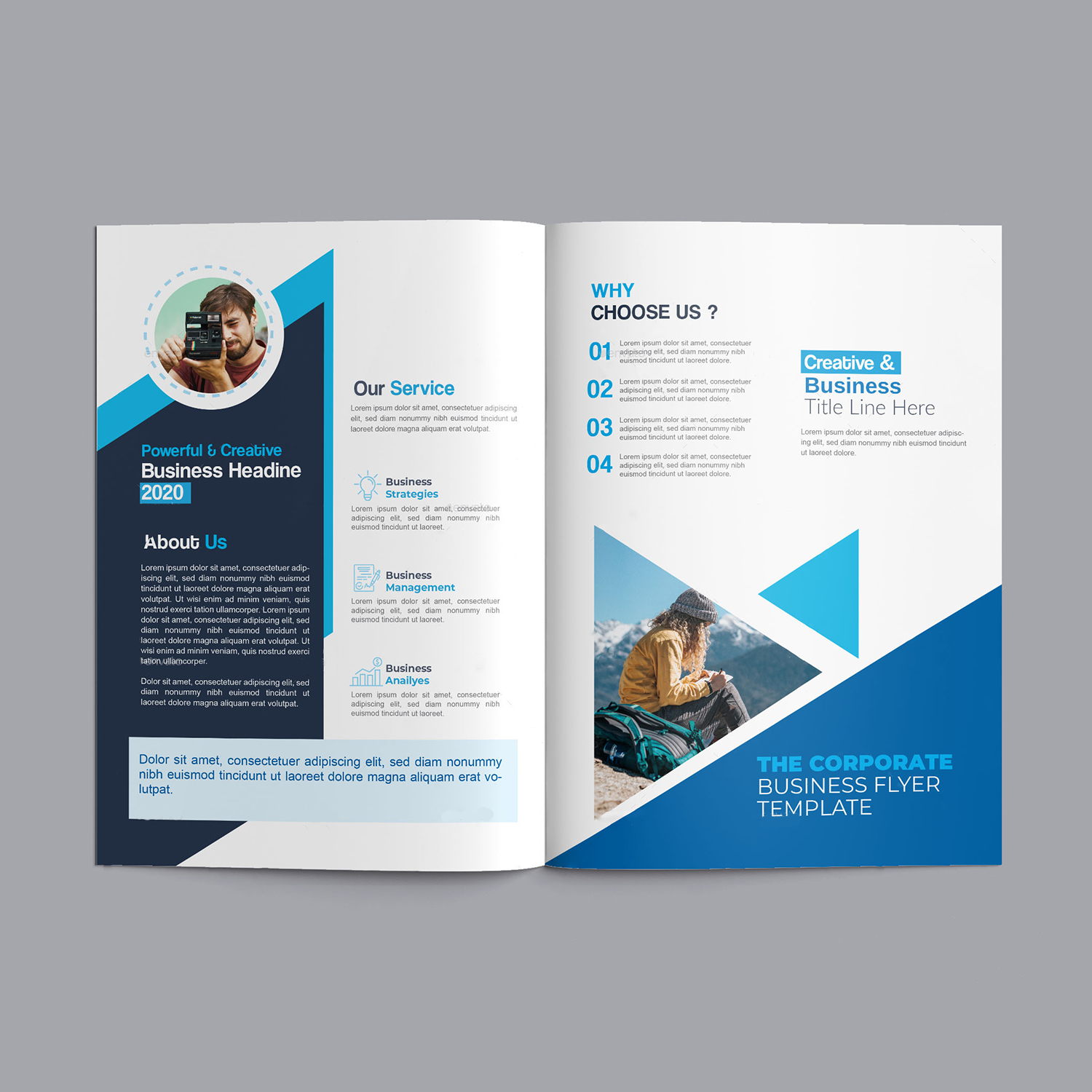 Creative corporate bi-fold brochure design